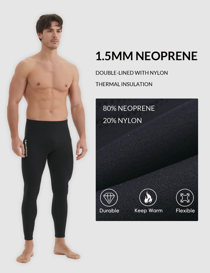 Lemorecn Wetsuit Pants Men 1.5mm Neoprene for Swimming Canoeing Snorkeling Scuba Kayaking(1012-XL) - Image 3